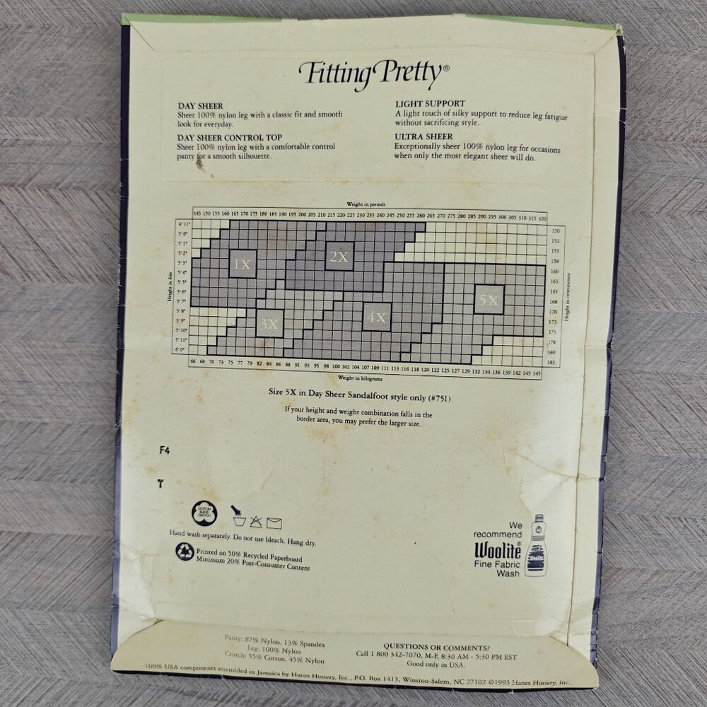 Hanes Queensize Day Sheer Control Top Pantyhose Classic Navy Size 4X Reinforced - Picture 3 of 3